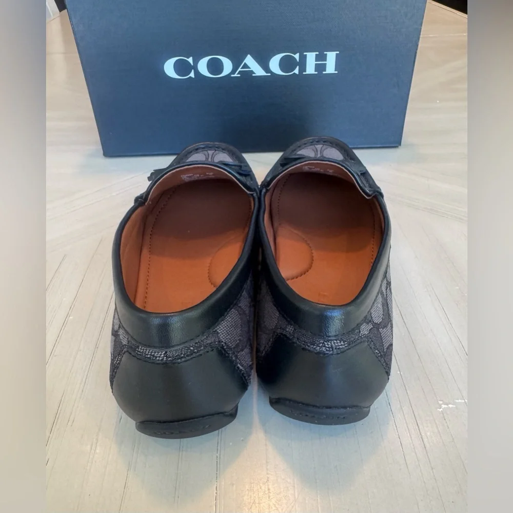 🔥HP🔥 COACH Moira Signature Jacquard Loafers Black/Coal - Size 7.5